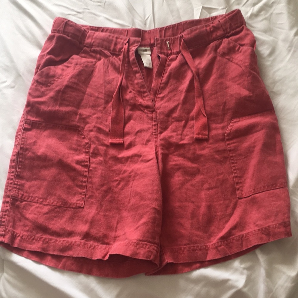 J Jill Red Linen Shorts, Size 10